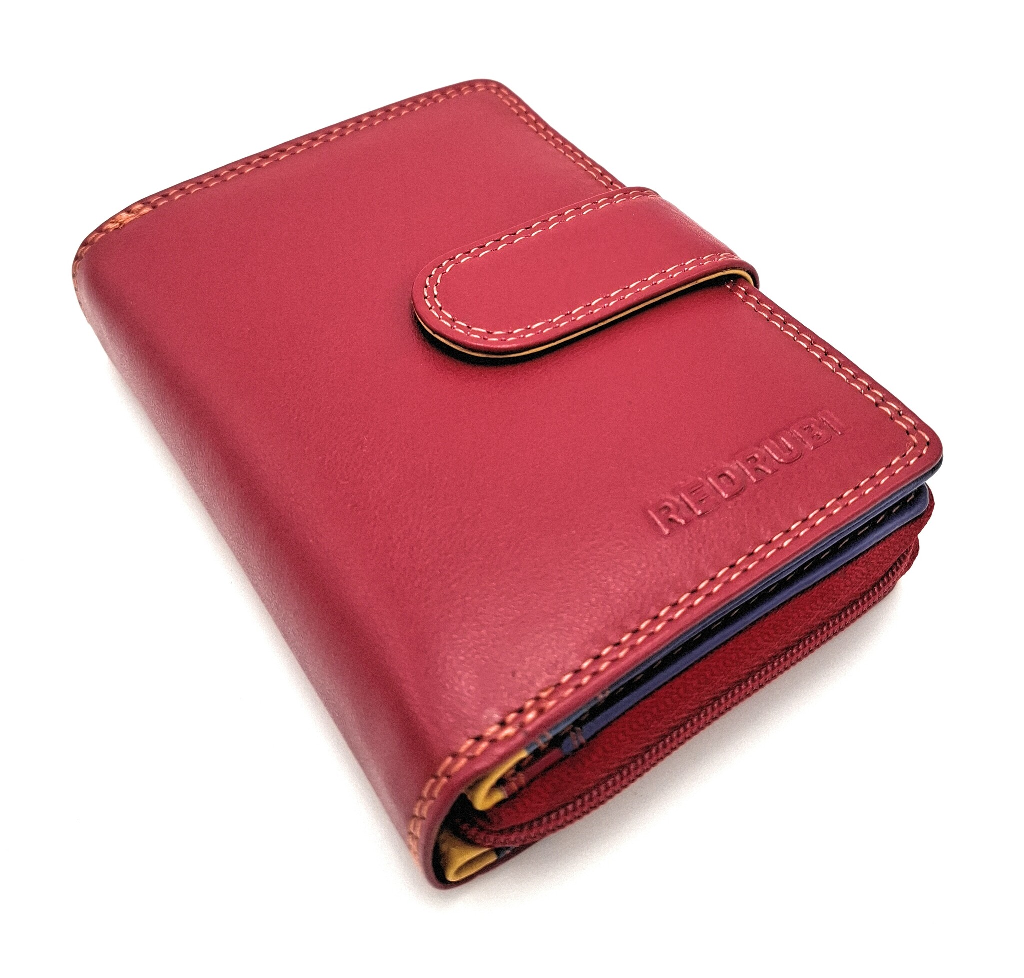 REDRUBI REDRUBI UM/1-425 MIT RFID - LUXUS DAMEN GELDBÖRSE ROT MEHRFARBIG