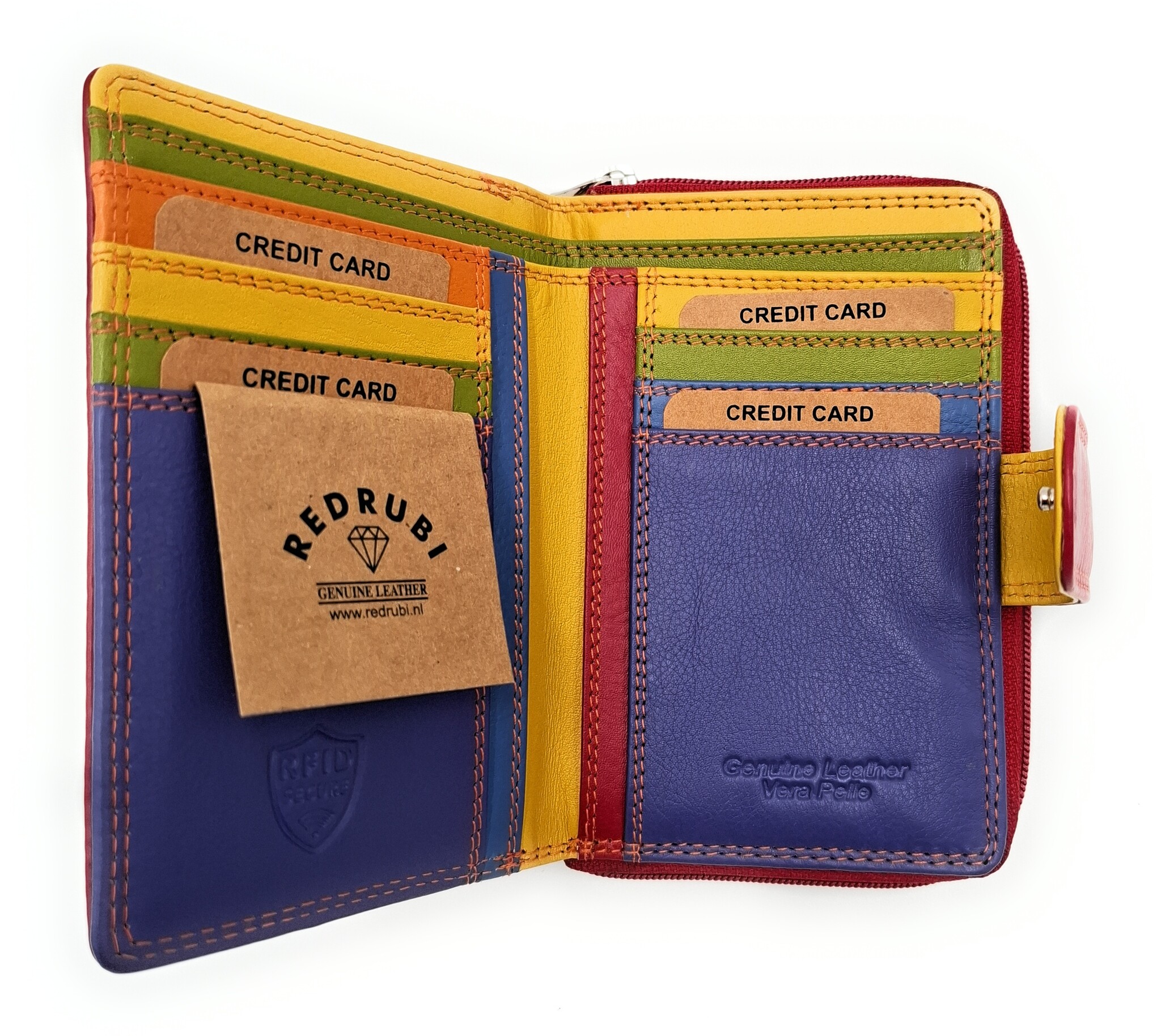 REDRUBI REDRUBI UM/1-425 WITH RFID - LUXURY LADIES WALLET RED MULTICOLOUR