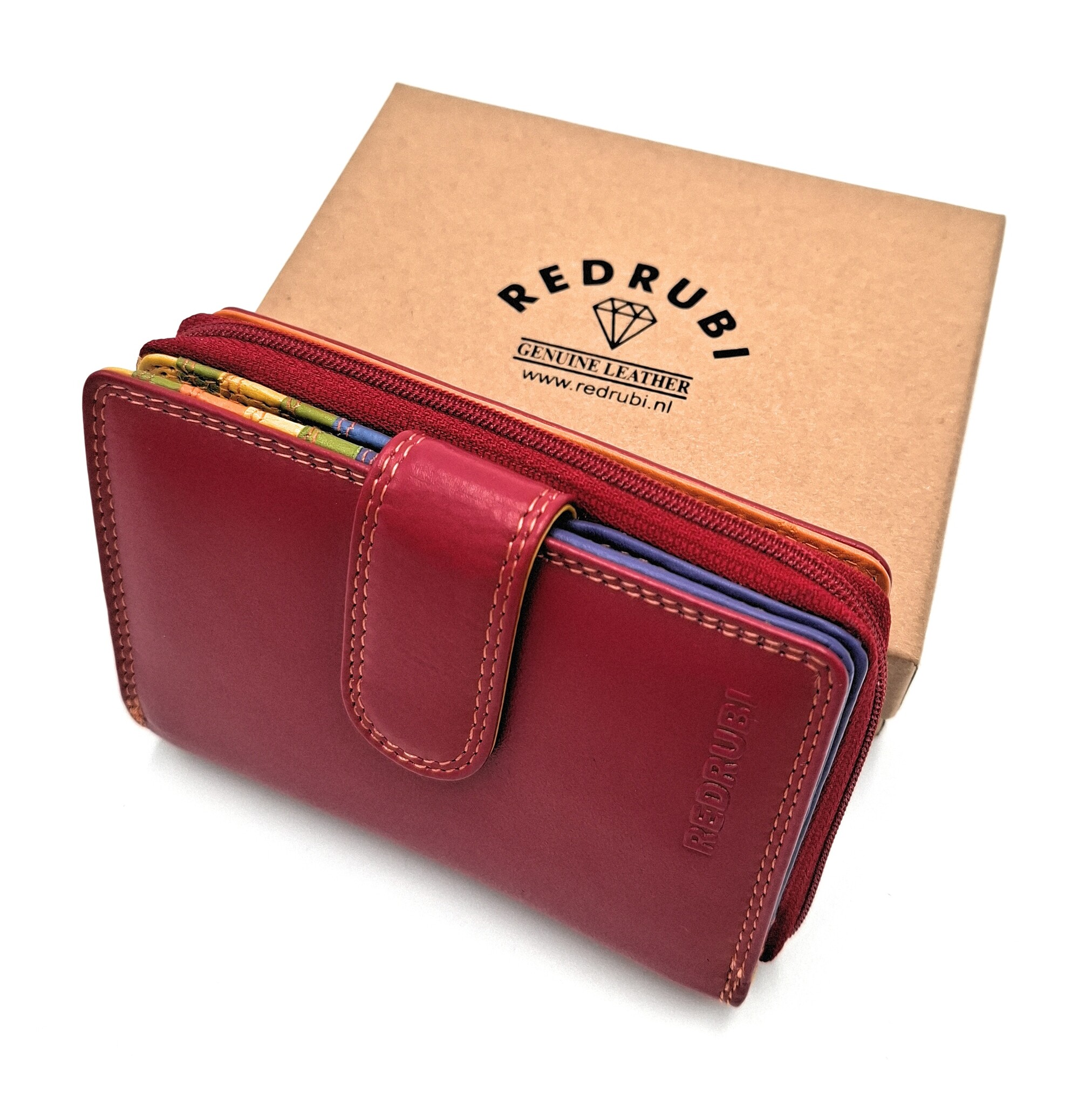 REDRUBI REDRUBI UM/1-425 WITH RFID - LUXURY LADIES WALLET RED MULTICOLOUR