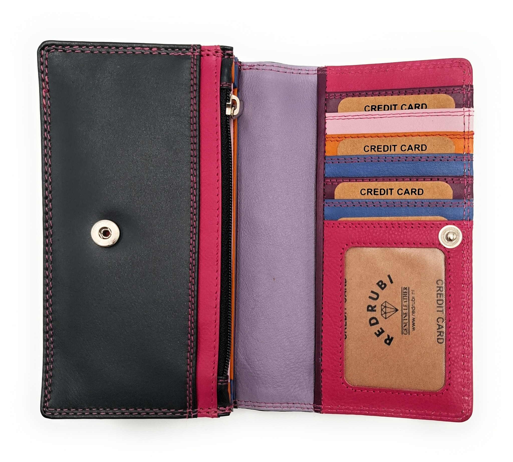 REDRUBI REDRUBI UM/1-424(2) PURPLE (MULTICOLOR) LUXURY LADIES WALLET WITH RFID