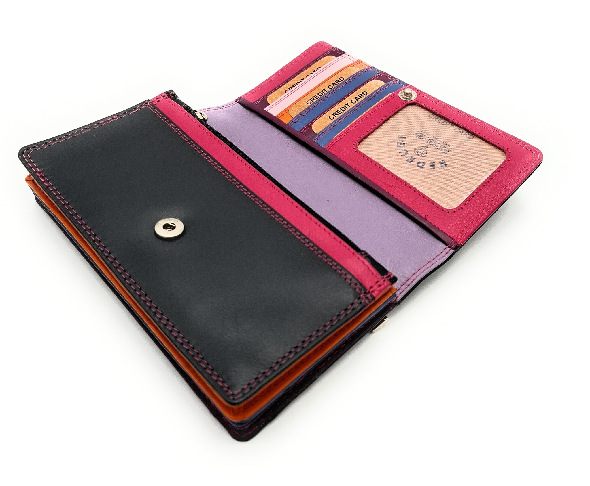 REDRUBI REDRUBI UM/1-424(2) PURPLE (MULTICOLOR) LUXURY LADIES WALLET WITH RFID