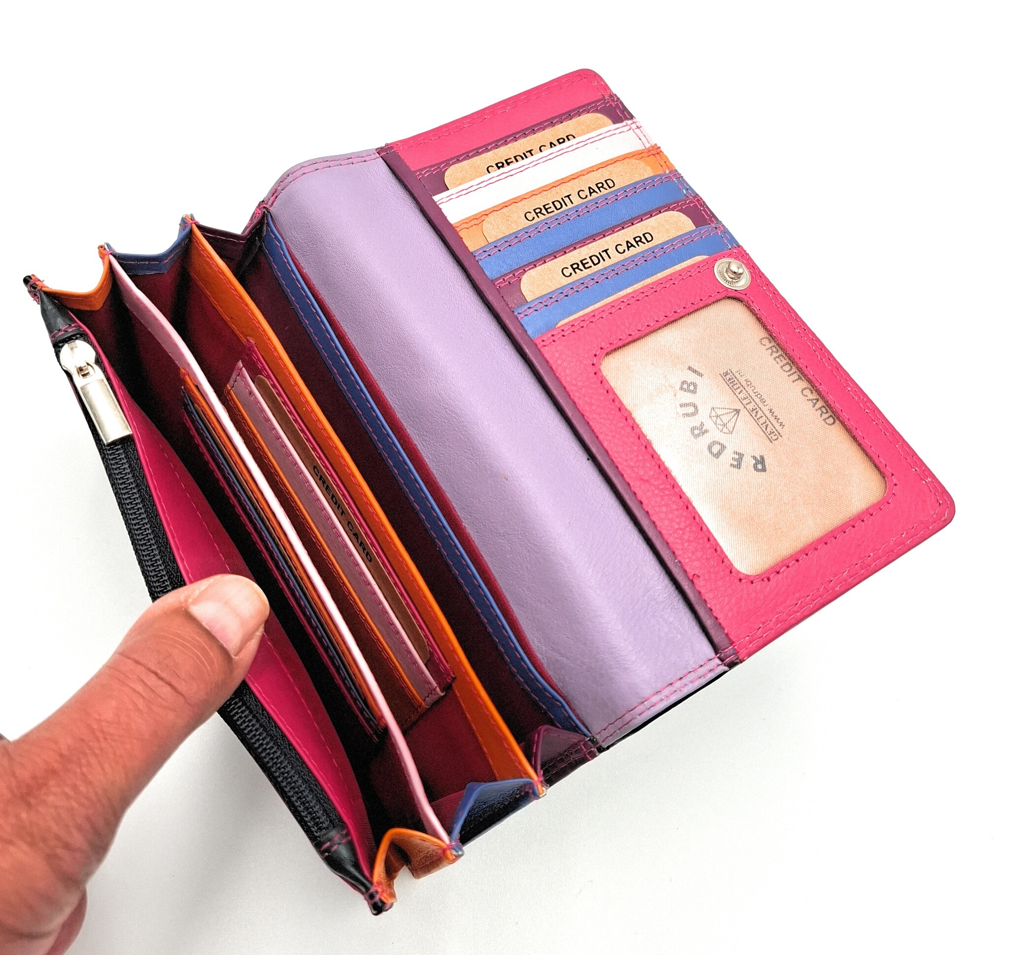 REDRUBI REDRUBI UM/1-424(2) PURPLE (MULTICOLOR) LUXURY LADIES WALLET WITH RFID