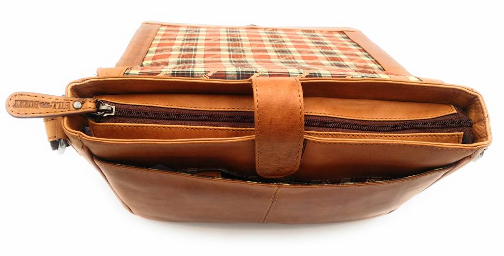 Hill Burry Hill Burry – VB10073 -3141 - echt leren - schoudertas –crossbodytas- stevig - vintage leder- bruin /cognac