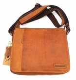 Hill Burry Hill Burry – VB10019 -3075 - echt leren - schoudertas –crossbodytas- stevig - vintage leder- bruin /cognac