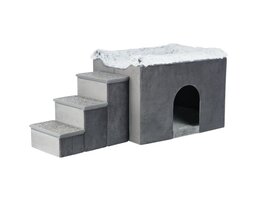 Trixie Trixie hondenmand huis harvey met trap grijs / wit