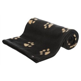 Trixie Trixie barney fleece hondendeken zwart / beige ass