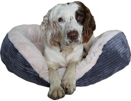 Rosewood Rosewood hondenmand ovaal jumbo cord pluche grijs / creme