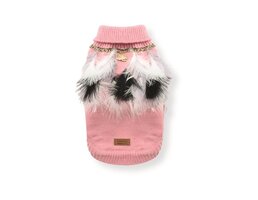 Croci Croci hondentrui met veren roze / wit
