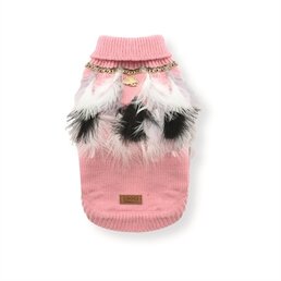 Croci Croci hondentrui met veren roze / wit