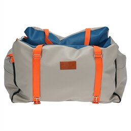 Merkloos Autostoel / reismand hondenmand beige / blauw / oranje