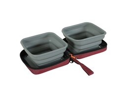 Zolux Zolux bvk 2in1 opvouwbare voerbak en drinkbak rood