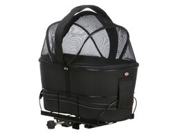 Trixie Trixie fietsmand achterop zwart met kussen en kap