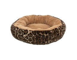 Trixie Trixie hondenmand leo soft rond pluche bruin / panterprint