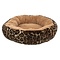 Trixie Trixie hondenmand leo soft rond pluche bruin / panterprint