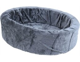 Merkloos Teddy hondenmand grijs