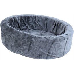 Merkloos Teddy hondenmand grijs