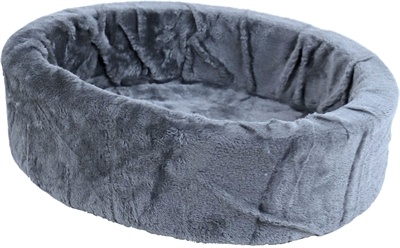 Merkloos Teddy hondenmand grijs