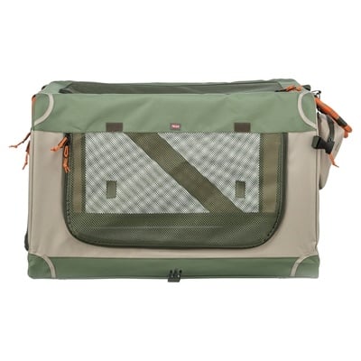 Trixie Trixie kennel comfy bench stof / reismand olijfgroen / beige