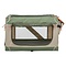 Trixie Trixie kennel comfy bench stof / reismand olijfgroen / beige
