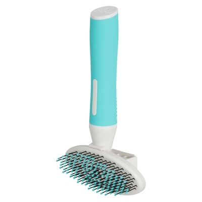 Zolux Zolux anah slickerborstel intrekbaar zacht puppy blauw / wit