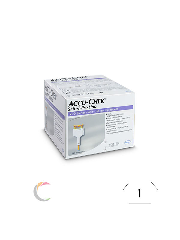 Roche Accu-chek Safe-T-Pro Uno wegwerpprikkers - per 200st