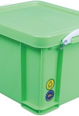 Really Useful Box Opbergbox 35L - neongroen met witte handvaten