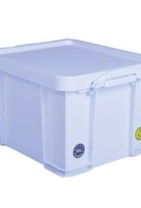 Really Useful Box Opbergbox 35L - wit met witte handvaten