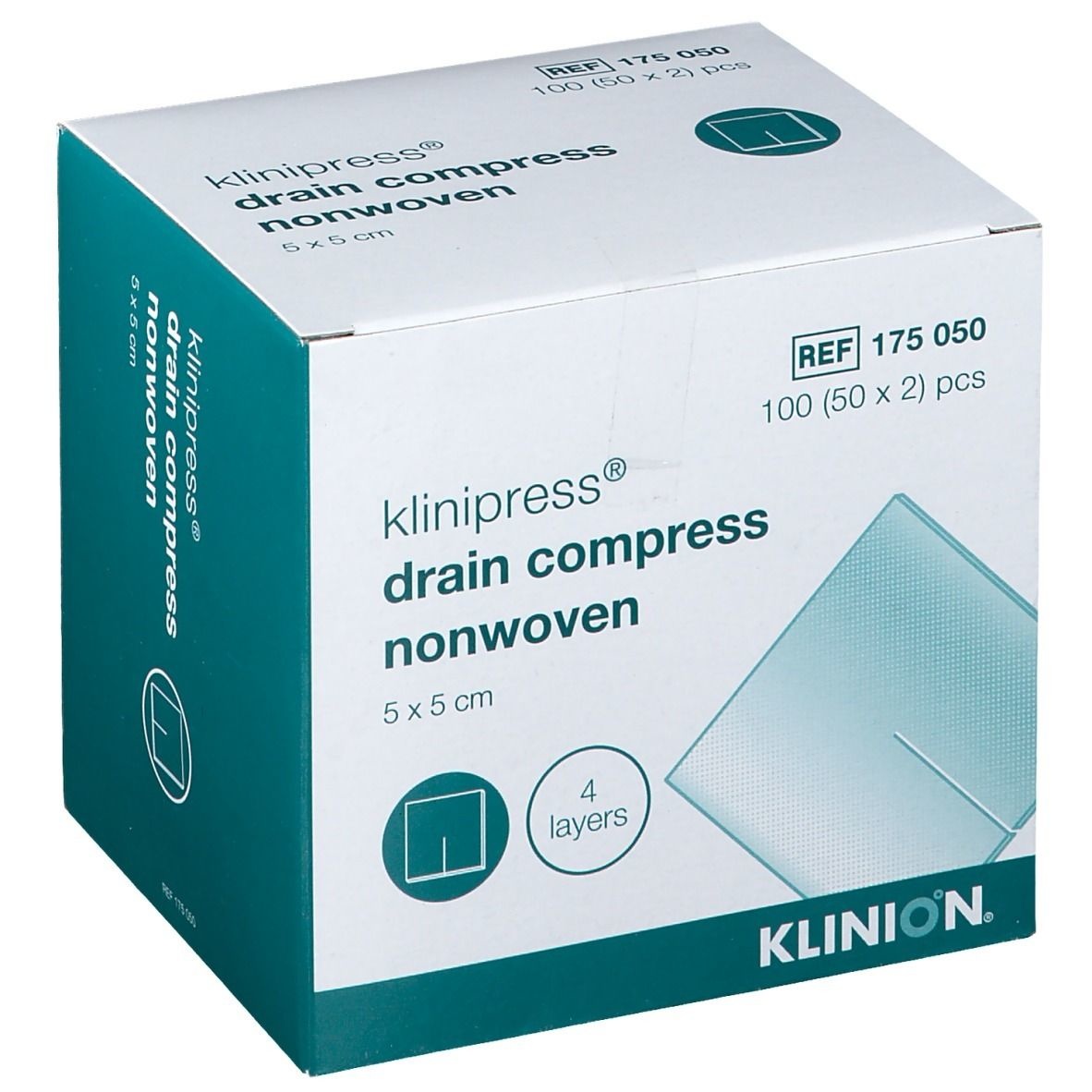 Klinion Compresse drain steril 10 x 10cm pàr 50 x 2pcs