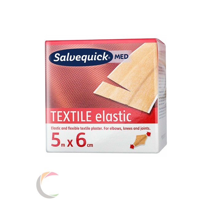 Salvequick Textielpleister elastisch 5m x 6cm