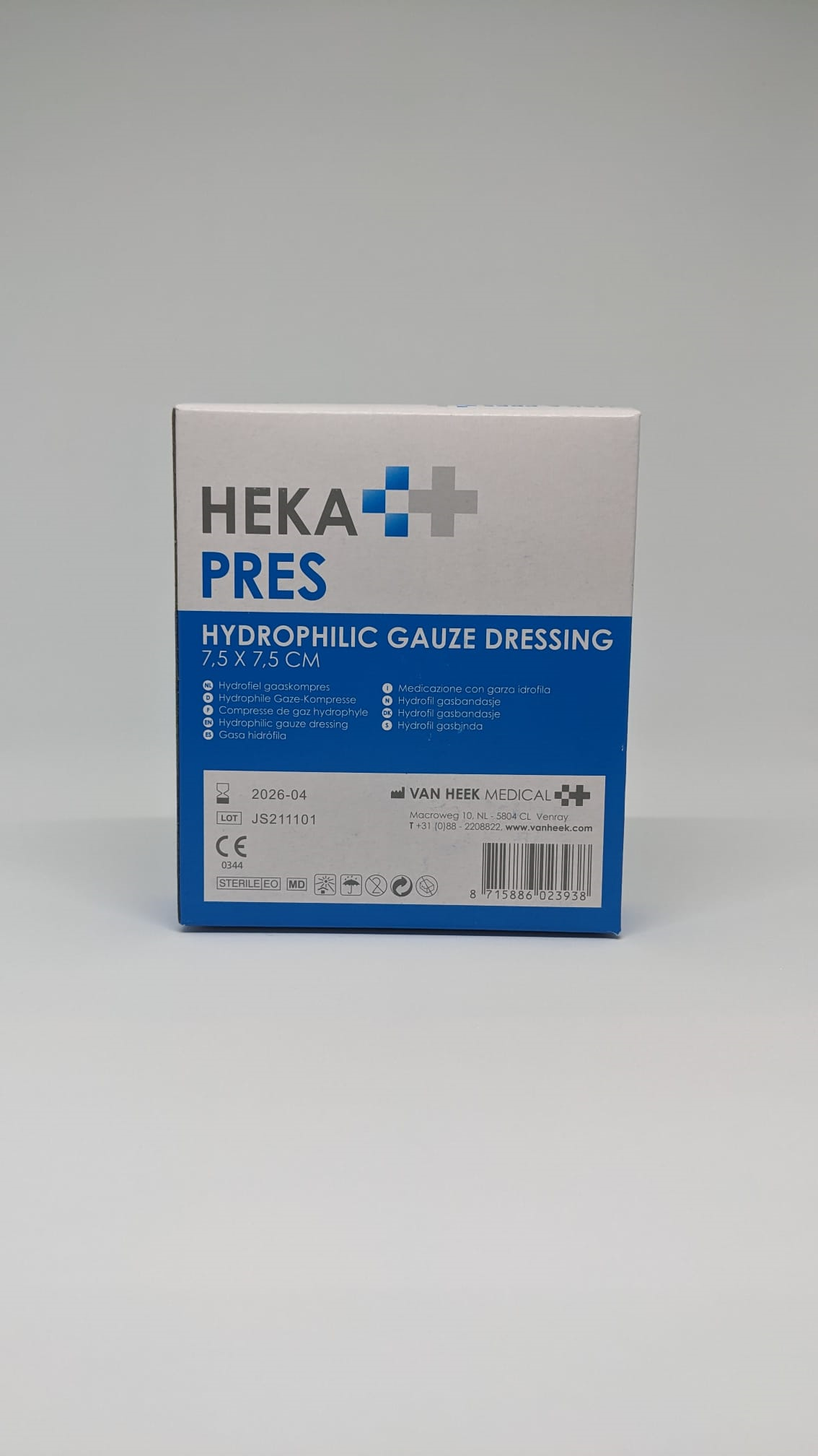 Heka Heka Pres compresse de gaz 7,5cm x 7,5cm - par boîte de 20pcs