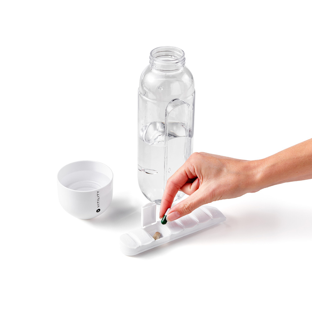 Vitility Drinkfles met pillendispenser