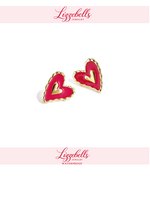 Red Heart Stud Earrings