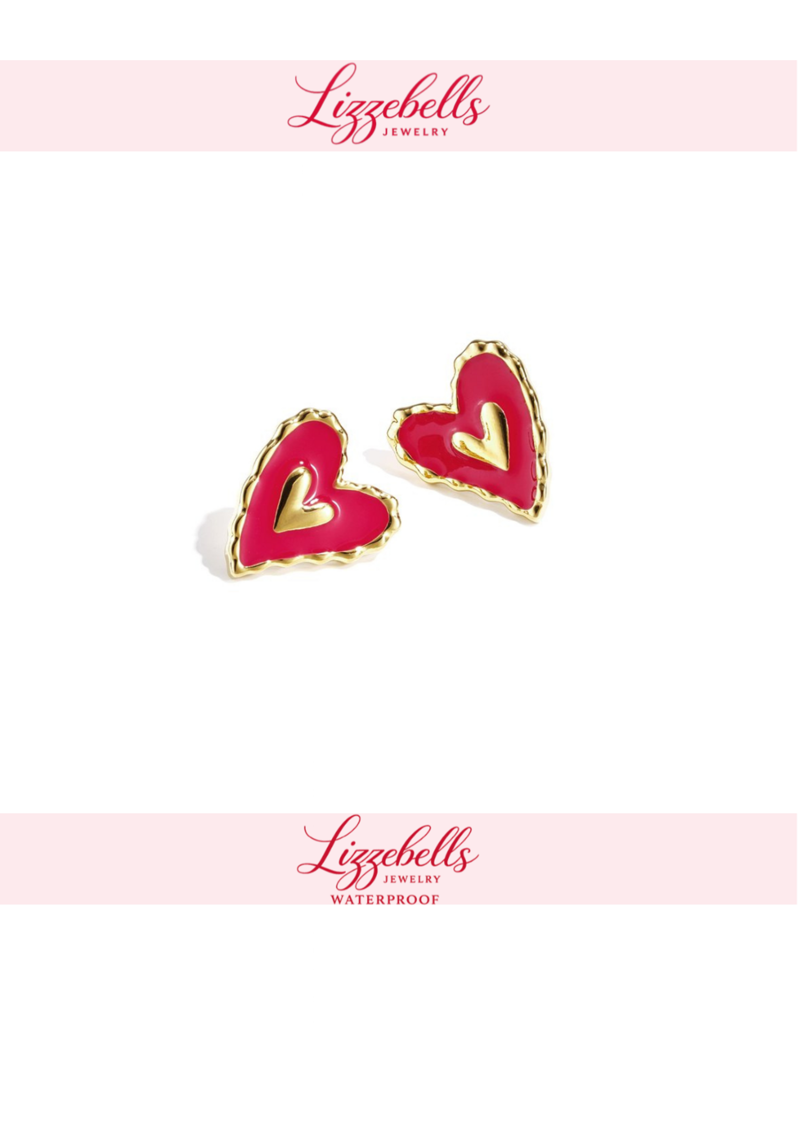 Red Heart Stud Earrings