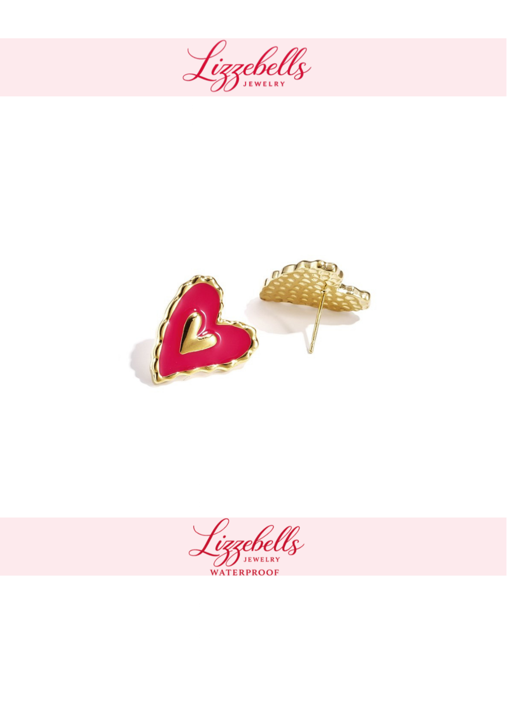 Red Heart Stud Earrings
