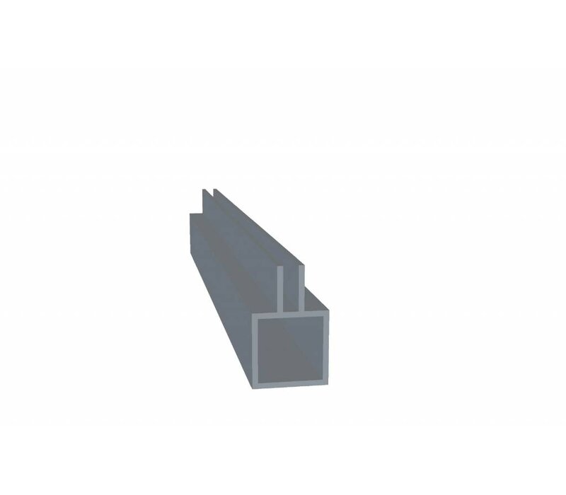 Aluminium Koker 20 x 20 x 1,5 mm - 1 Flens (midden) 4mm