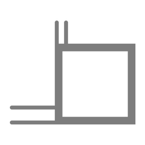 20 x 20 x 1,5 mm - 2 Flens 6,5mm + 3mm (binnen/buitenkant) 
