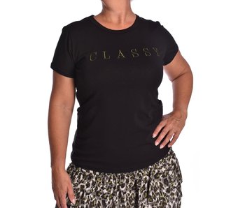 T-shirt Classy Zwart - Legergroen