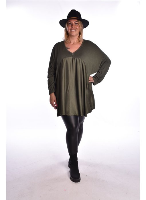 Top/Tuniek Comfy and Shine - Legergroen