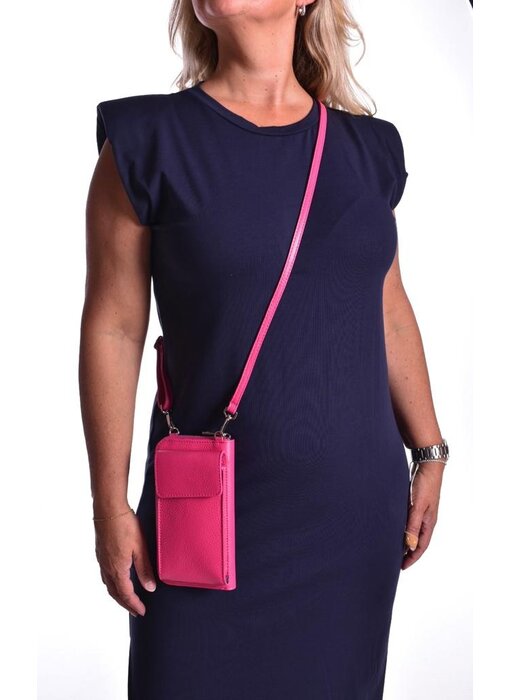 Leren Tasje Easy Going - Fuchsia