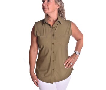 Luxe travelstof blouse Mooij - Army Green