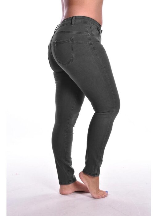 5-Pocket Jeans - Donker Legergroen(ab085-4)