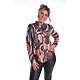 Zachte Stretch Blouse Steffie - Bruin/Petrol