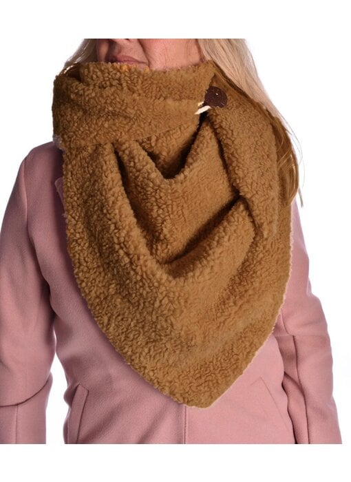 Teddy/fleece sjaal - Camel