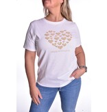 T-shirt Wit - Goud Hart