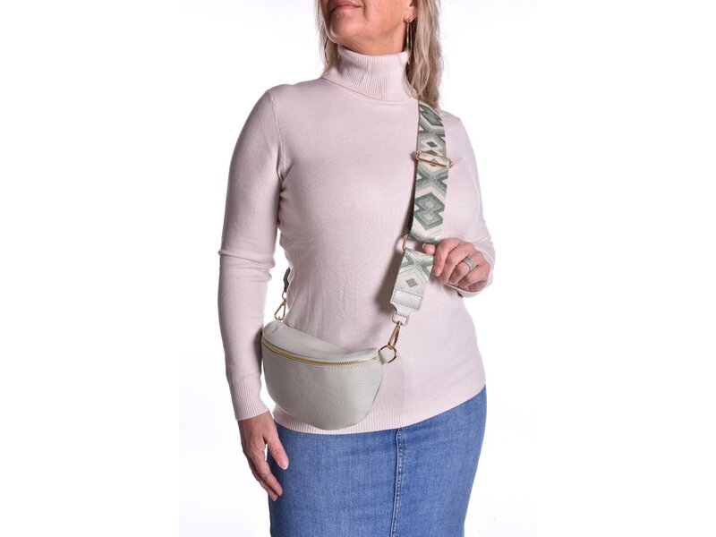 Leren Buidel Tas inclusief belt - Zacht Mint/Groen