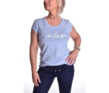 T-shirt Positive Vibes - LichtBlauw