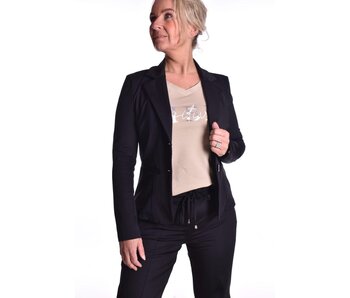 Luxe Travelstof Blazer Mi Amore - Zwart