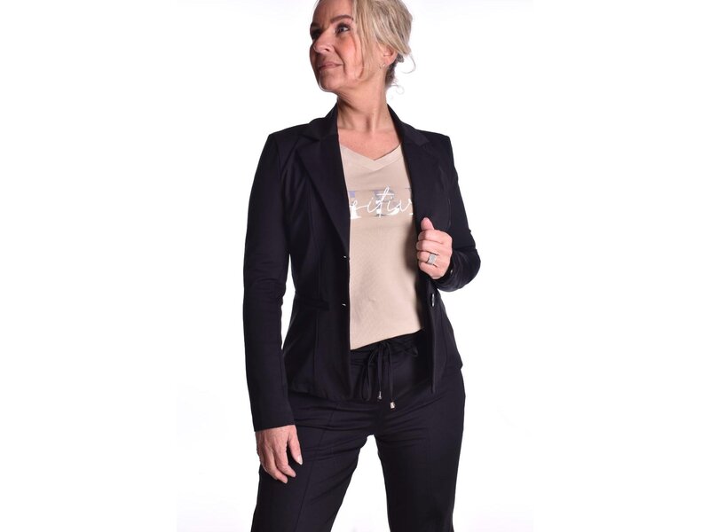 Luxe Travelstof Blazer Mi Amore - Zwart