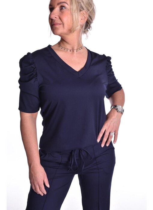 Travel Top met Pofmouw - Donkerblauw