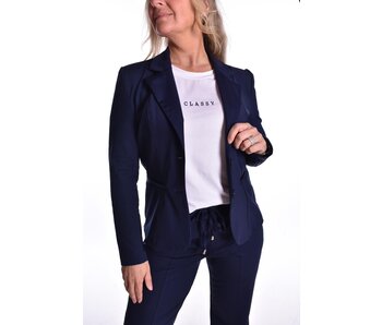 Luxe Travelstof Blazer Mi Amore  - Donkerblauw